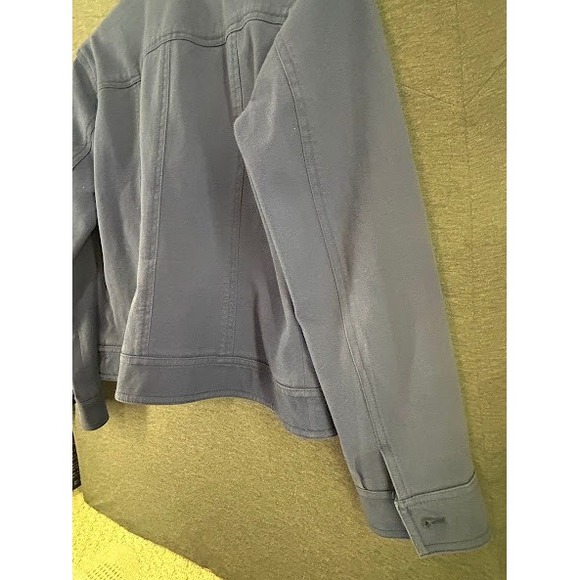 Saks Fifth Avenue Sport Blue Utility Jacket Gold Buttons Womens Size 6 - Picture 7 of 11